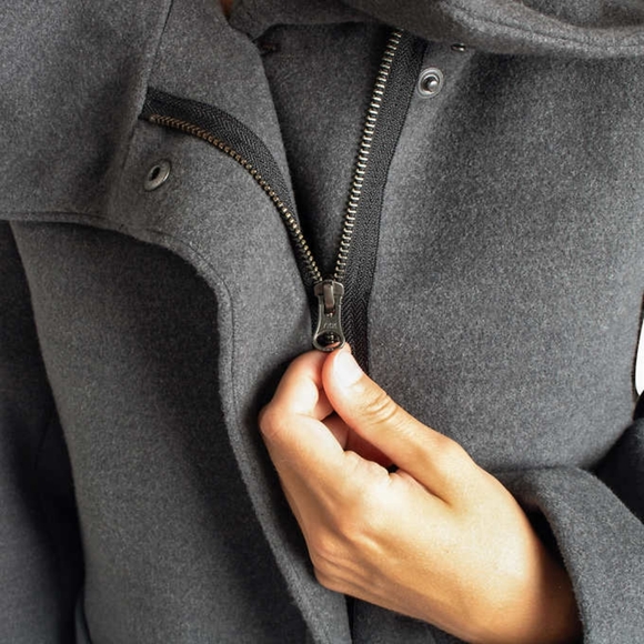 Ellabee Women's Faux Wool Jacket- XXL Gray - Picture 5 of 6